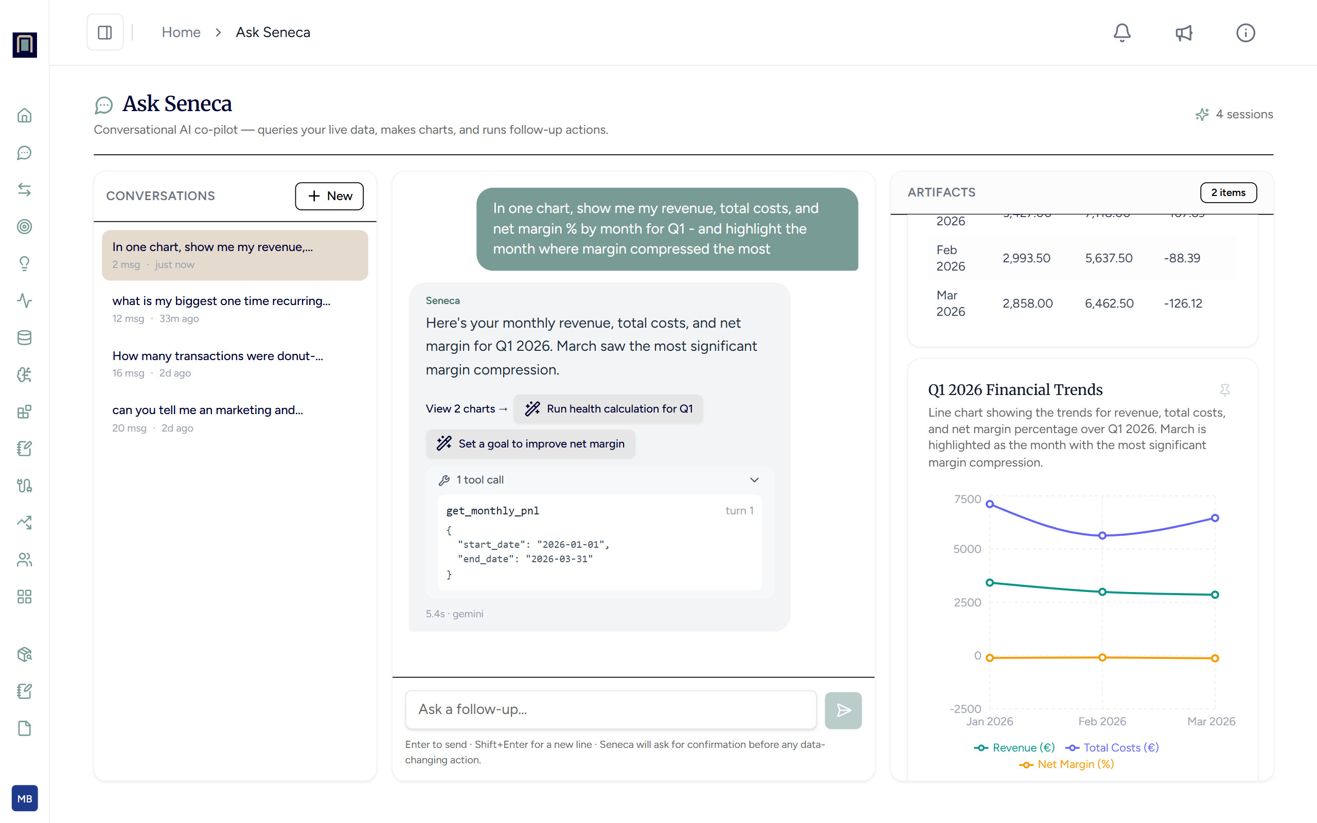 Ask Seneca — Live Chart Generation